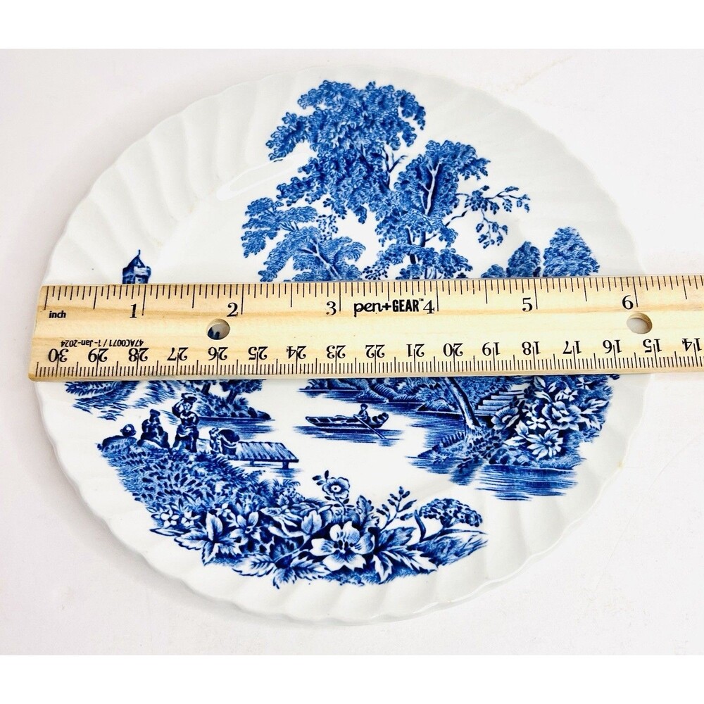 Vintage Swinnertons The Ferry Blue Transferware 6" Bread Side Plate England - Picture 6 of 7